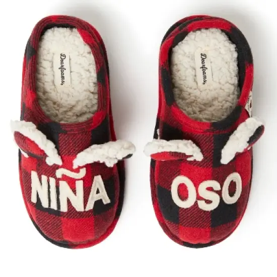 Dearfoams Kid's Buffalo Check Lil Bear Clog Slipper image {6}