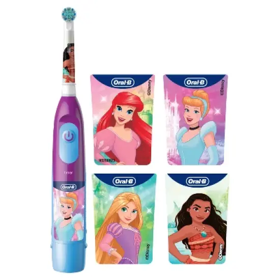Oral-B Kids' Soft Bristles Battery Toothbrush Featuring Disney's Princesses with Replaceable Brush Head, for ages 3+ image {2}