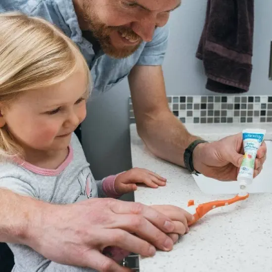 Dr. Brown's Toddler Toothbrush with Soft Bristles - Green & Orange Dinosaur - 2-Pack - 1-4 years - Soft image {6}