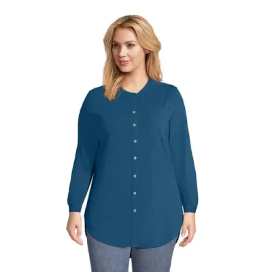 Lands' End Women's Long Sleeve Jersey A-line Tunic image {10}