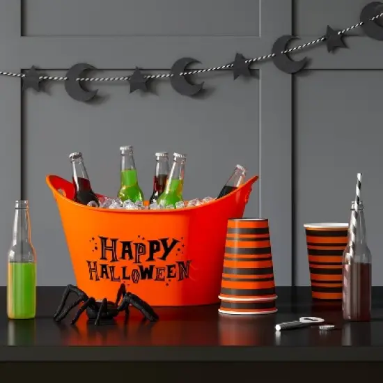 3L Plastic Happy Halloween Beverage Tub - Hyde and EEK! Boutique&trade; image {1}