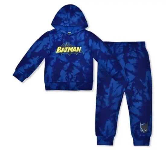 Warner Bros Boy's 2-Pack Batman Pullover Hoodie and Jogger Pant Matching Set for toddler image {6}