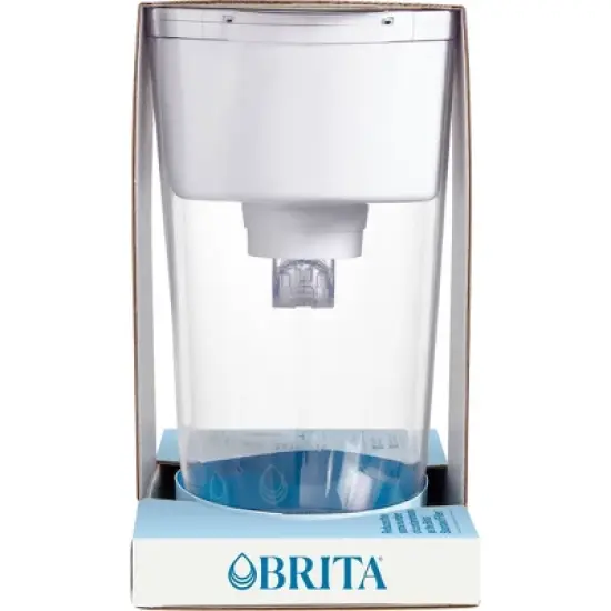 Brita 10-Cup Tahoe Water Pitcher Dispenser with Refillable Water Filter - White: Filters Chlorine image {9}
