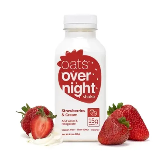Oats Overnight Shake Strawberries and Cream - 2.2oz image {1}