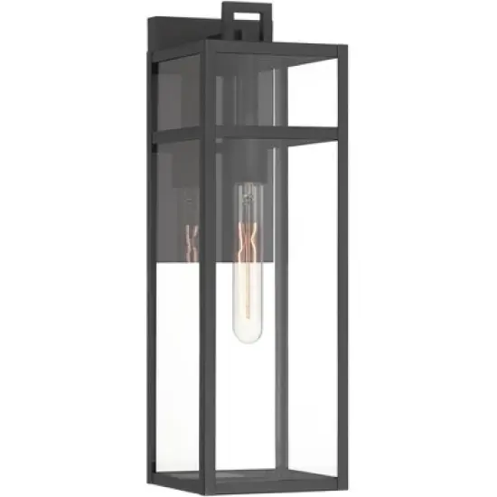 John Timberland San Lucas 18 3/4" High Modern Outdoor Wall Light Fixture Mount Porch House Exterior Weatherproof Sand Black Metal Clear Glass Shade image {9}