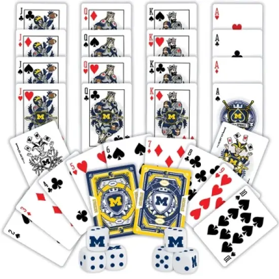MasterPieces Officially Licensed NCAA Michigan Wolverines 2-Pack Playing cards & Dice set for Adults image {2}