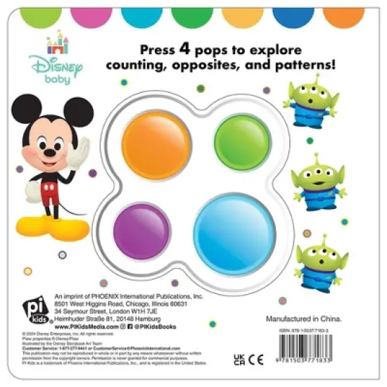 Disney Baby: Bouncy Day! Push & Pop - by  Pi Kids (Board Book) image {4}