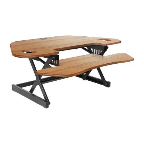 Height Adjustable Sit To Standing Corner Desk Riser - Rocelco image {2}