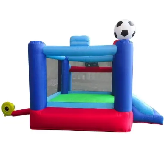 Pogo Bounce House Backyard Kids Sports Arena Inflatable Bounce House with Soccer Goal image {4}