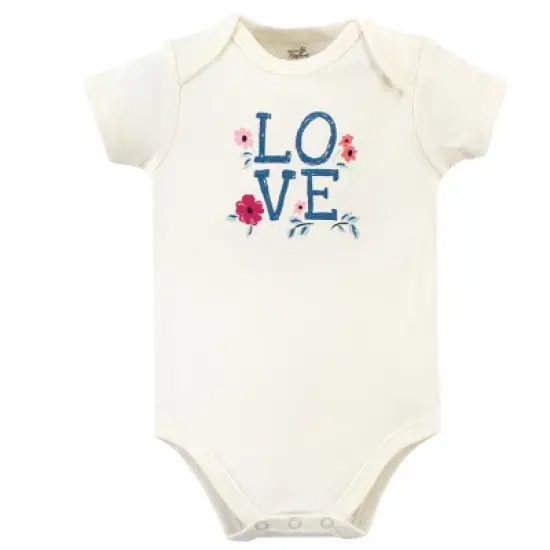 Touched by Nature Baby Girl Organic Cotton Bodysuits 5pk, Garden Floral image {5}