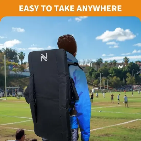 DoCred Heated Massage Stadium Seats, 6 Reclining Position Bleacher Seat with Back & Arm Support, 3 Levels of Heat&Massage image {3}