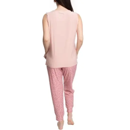 MUK LUKS Womens Chalked Cranberry 2 Piece Pajama Set image {1}