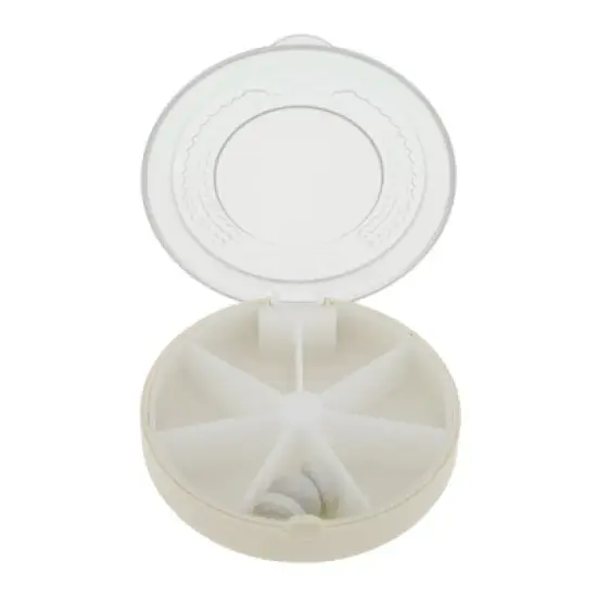 Unique Bargains 7 Grid Round Pill Case 1 Pc image {1}