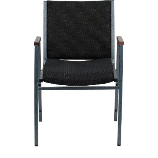 Emma and Oliver Heavy Duty Black Dot Fabric Stack Chair with Arms image {8}