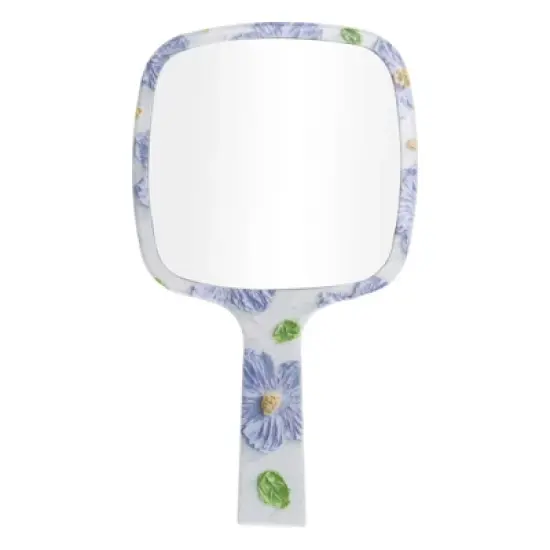 Unique Bargains Durable Square Handheld Mirror Purple White 1 Pc image {3}