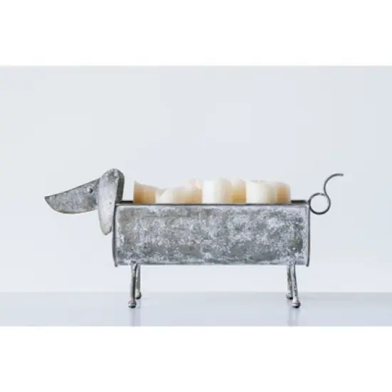 Planter Dog - Gray Metal - Storied Home image {1}
