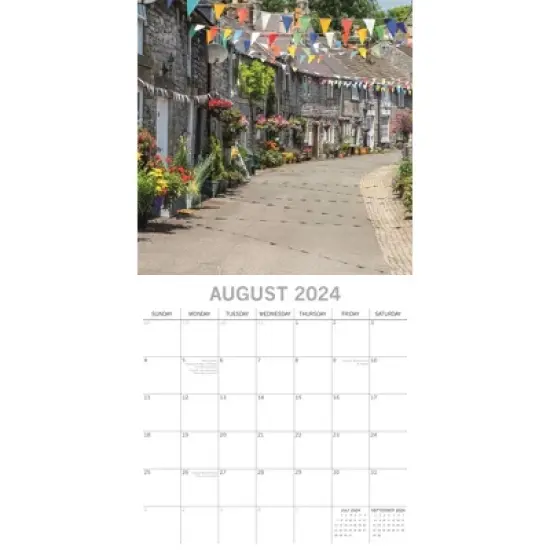 The Gifted Stationery 2024 Square Wall Calendar, Britain's Most Beautiful Villages, 16-Month Scenic Britain Theme with 180 Stickers (12 In) image {2}