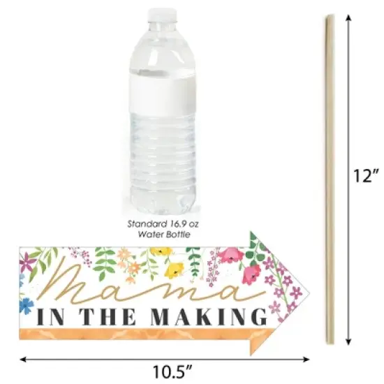 Big Dot of Happiness Funny Wildflowers Baby - Boho Floral Baby Shower Photo Booth Props Kit - 10 Piece image {2}