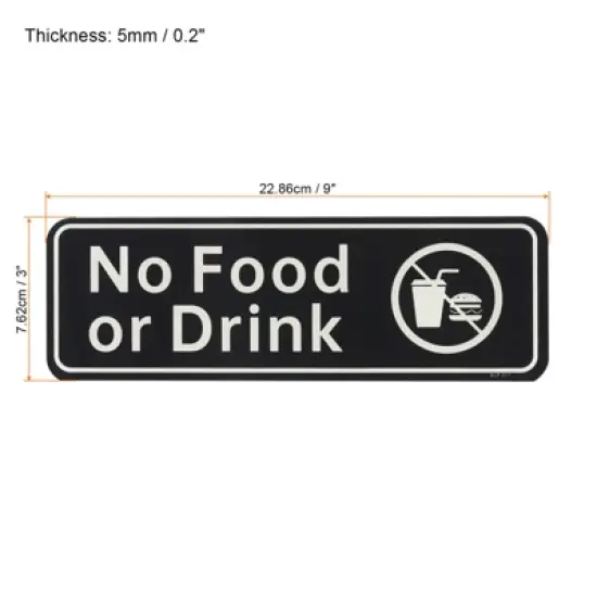 Unique Bargains Acrylic Self-Adhesive Decor Business No Food or Drink Sign image {1}