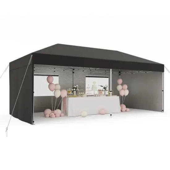 10'x 20' Pop up Canopy Tent with 210 D Oxford Fabric, Portable Instant Canopy with 4Pcs Sidewalls image {6}