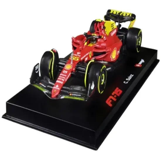 Ferrari F1-75 #16 Leclerc "Giallo Modena" 2nd Place F1 Italian GP (2022) w/Display Case 1/43 Diecast Model Car by Bburago image {2}