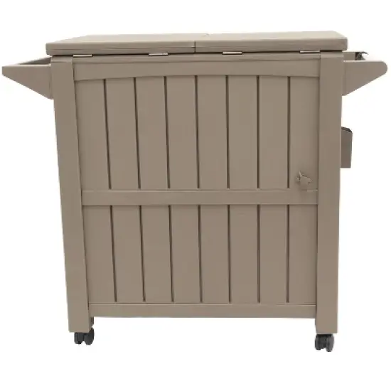 Sunnydaze Rolling Patio Serving Cart with Prep Table, Cooler and Storage image {2}