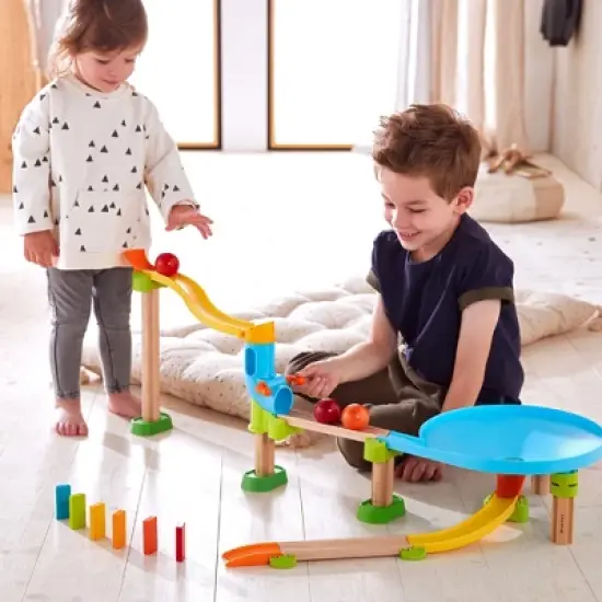 HABA Kullerbu Traffic Jam Ball Track 33 Piece Set with Funnel image {6}