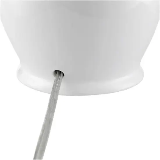 360 Lighting Jane Modern Table Lamps 25" High Set of 2 White Ceramic Fabric Drum Shade for Bedroom Living Room House Bedside Nightstand Office Family image {6}