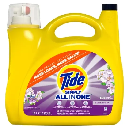 Tide Simply Berry Blossom Liquid Laundry Detergent - 182 fl oz image {6}