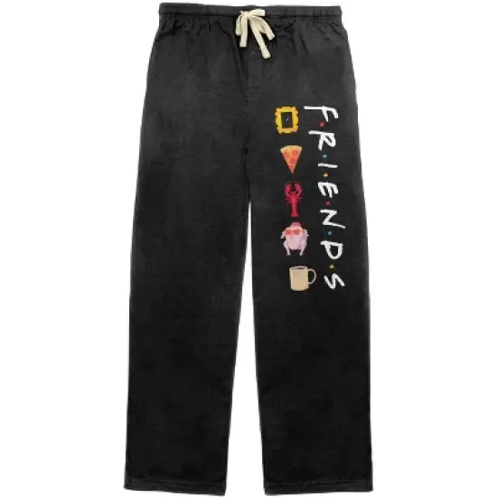 Friends Icons Men's Black Sleep Pajama Pants image {4}