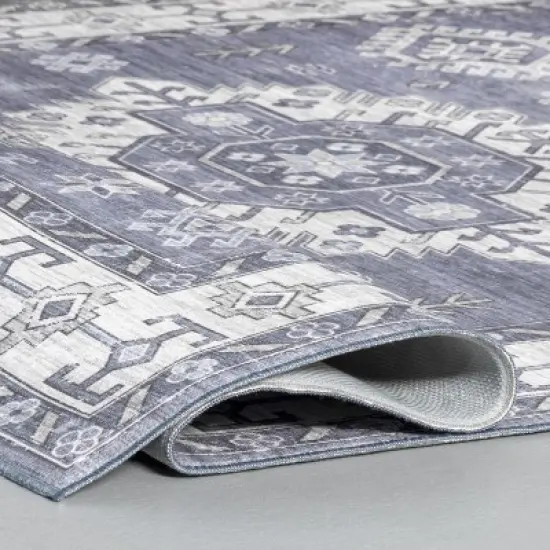 nuLOOM Frida Persian Medallion Machine Washable Indoor/Outdoor Patio Area Rug image {3}