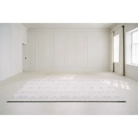 Wander & Roam Reversible Baby PlayMat - Large, Art Deco Inspired&nbsp;Design - Black and White image {5}