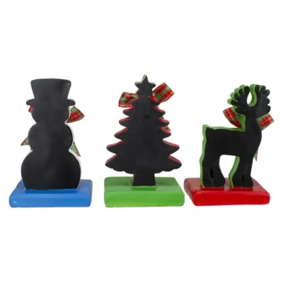Northlight Reindeer, Tree, and Snowman Chalkboard Christmas Stocking Holders - 7" - Set of 3 image {2}