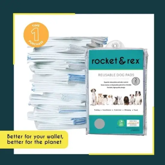 rocket & rex Washable Reusable Pee Pads for Dogs - M image {4}