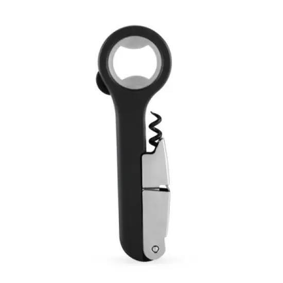 HOST Double Hinged Corkscrew, Black Bottle Opener and Foil Cutter, Wine Key, Bar Accessories image {7}