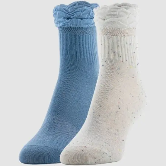 Peds Women's Ruffle Top 2pk Quarter Socks - 5-10 image {6}