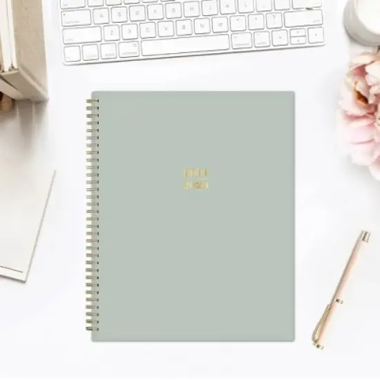 The Everygirl X Day Designer 2024-25 Weekly/Monthly Planner 11"x8.5" Wirebound Soft Sage: Adult Agenda, Tabs, July-June image {1}