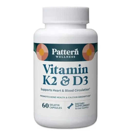 Pattern Wellness Vitamin K2 & D3 Dietary Supplement - 60 Count image {6}