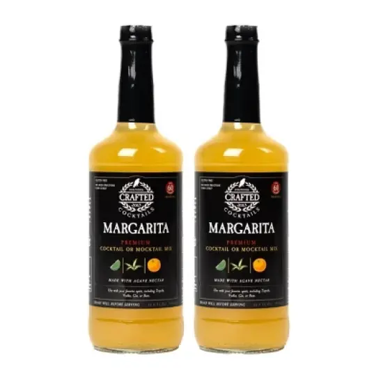 Crafted Cocktails Margarita Mix: 2 Pack:&nbsp; 60 Calories Per Serving, All Natural Lime Juice and Organic Agave: Makes 8 Cocktails Per Bottle image {9}