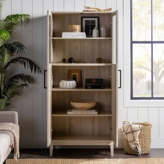 68" Boho Modern Tall Storage Wood Cabinet - Saracina Home image {3}