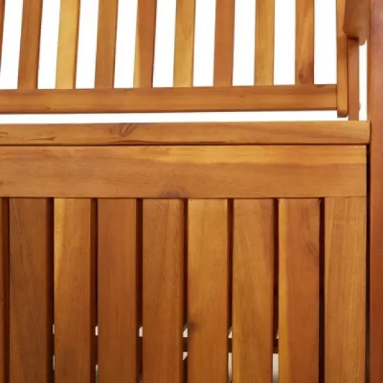 vidaXL Outdoor Storage Bench Deck Box for Patio Furniture Solid Wood Acacia - Brown 58.3" x 24.4" x 33.1" image {6}