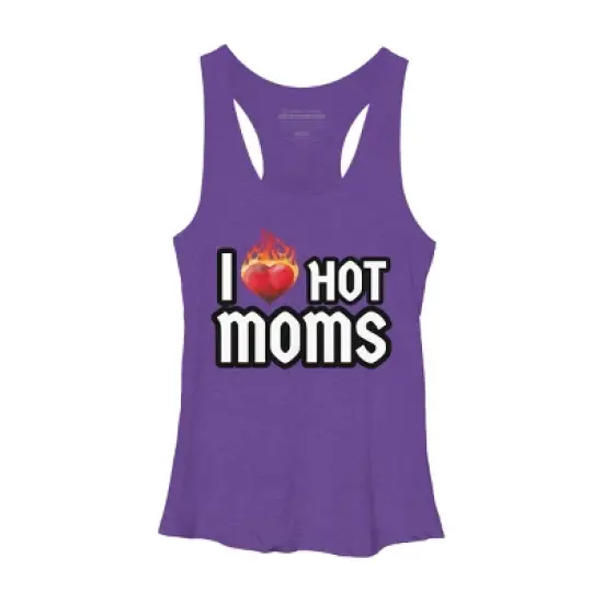 Women's Design By Humans I Love Hot Moms Heart By Metavera Racerback Tank Top image {3}