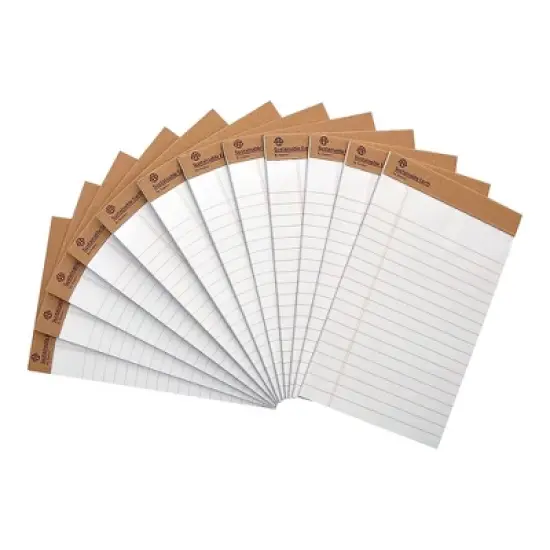 Sustainable Earth Notepads 5" x 8" Wide White 50 Sheets/Pad 12 Pads/PK (19938) 886428 image {4}