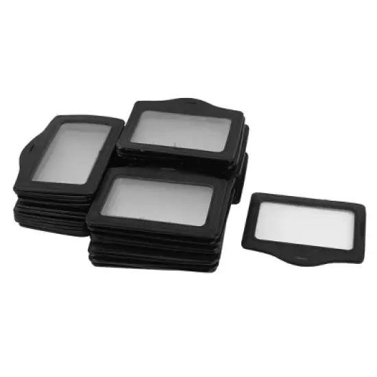 Unique Bargains Faux Leather Office Horizontal Business ID Badge Card Holder Container Black 50 PCS image {5}