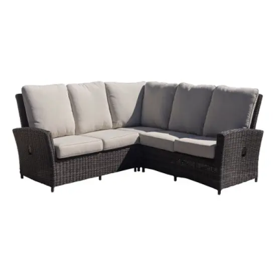 Courtyard Casual Cheshire 5 pc Chow Dining Recline Sectional Set with Swivel Glider image {4}