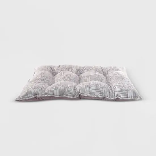 Elle Pets Printed Microsuede Tufted with Plush Bottom Mat Bed for Dogs - Gray - L image {1}