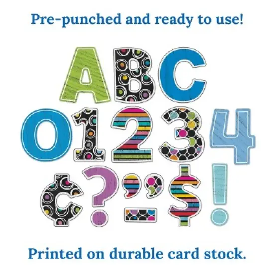 Carson Dellosa Education 4in Colorful Chalkboard Bulletin Board Letters (76 pieces) image {4}