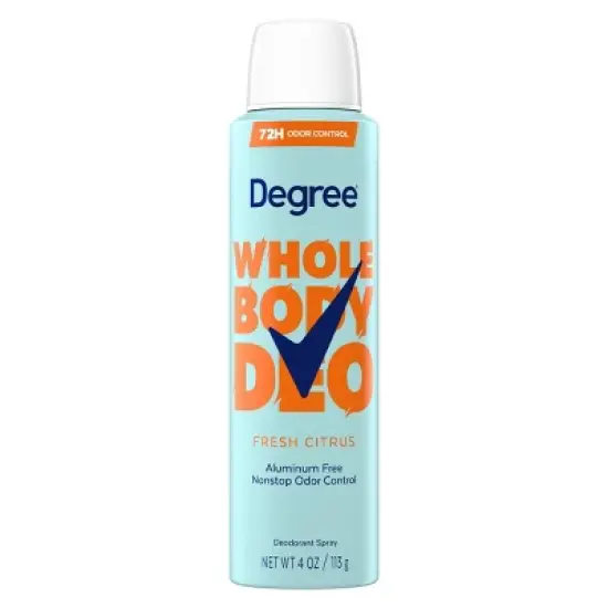 Degree 72H Odor Protection Whole Body Deodorant Spray for Women Fresh Citrus - Aluminum-Free 4oz image {8}
