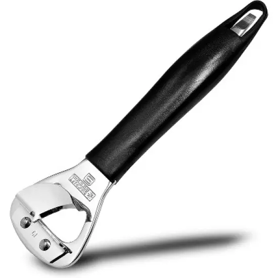 Heavy Duty Stainless Steel Bottle Opener, 5.9" Black Plastic Handle for Right-handed, Seki Japan image {6}