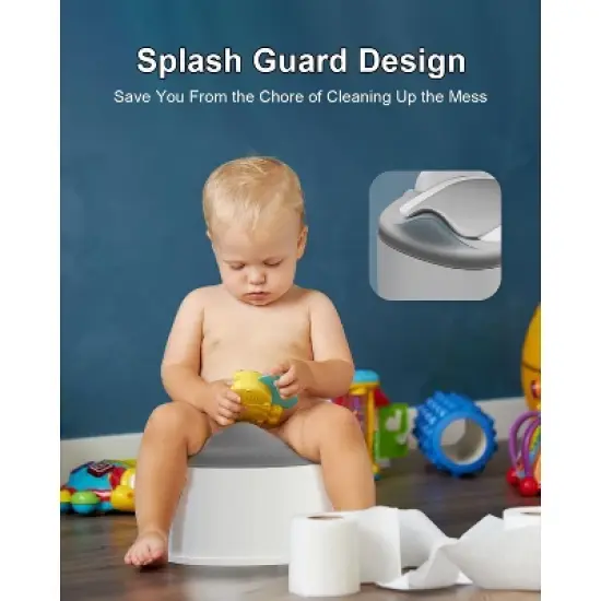 BabyBond 3 in 1 Potty Training Toilet & Training Seat & Sturdy Step Stool,Gray image {2}